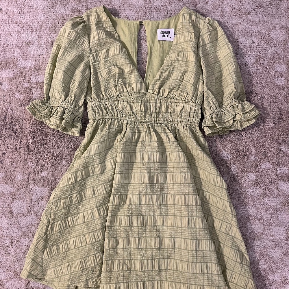 Green Patterned Mini Dress Princess Polly